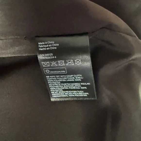 Black Shiny Faux Fur Trimmed Jacket - Picture 6 of 6